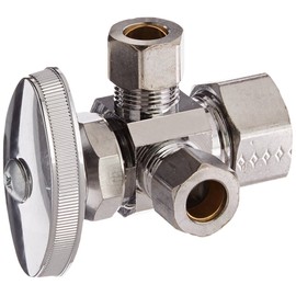 Brasscraft CR1901LRX C1 1/2-Inch Nom Comp by 3/8-Inch OD Comp by 3/8-Inch OD Comp Dual Outlet Stop Lead-Free, Chrome