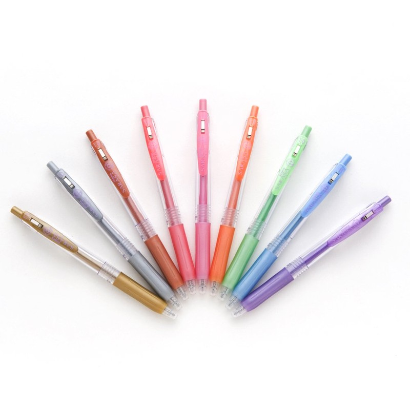 Zebra Sarasa Clip 1.0, 9 Shiny/Metallic Color Set (JJE15-9CA)