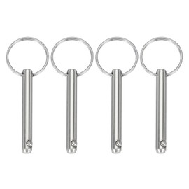sourcing map Quick Release Pins, Dia 1/4"(6mm) Usable Length 1.38"(35mm) Total Length 2.56"(65mm) Bimini Top Pin Marine Hardware Carbon Steel for Boat Accessories, Pack of 4