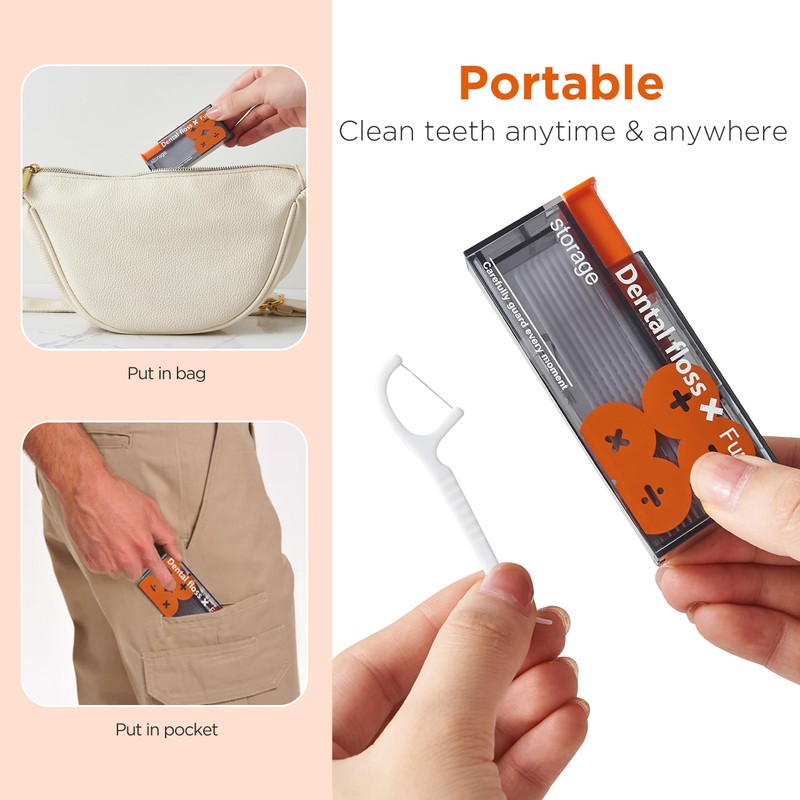 Metgoods Dental Floss Sticks for Aduts, Floss Pick Holder& Dispenser