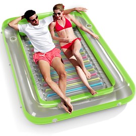Inflatable Tanning Pool Lounger Float - Jasonwell 4 in 1 Sun Tan Tub Sunbathing Pool Lounge Raft Floatie Toys Water Filled Tanning Bed Mat Pad for Adult Blow Up Kiddie Pool Kids Ball Pit Pool