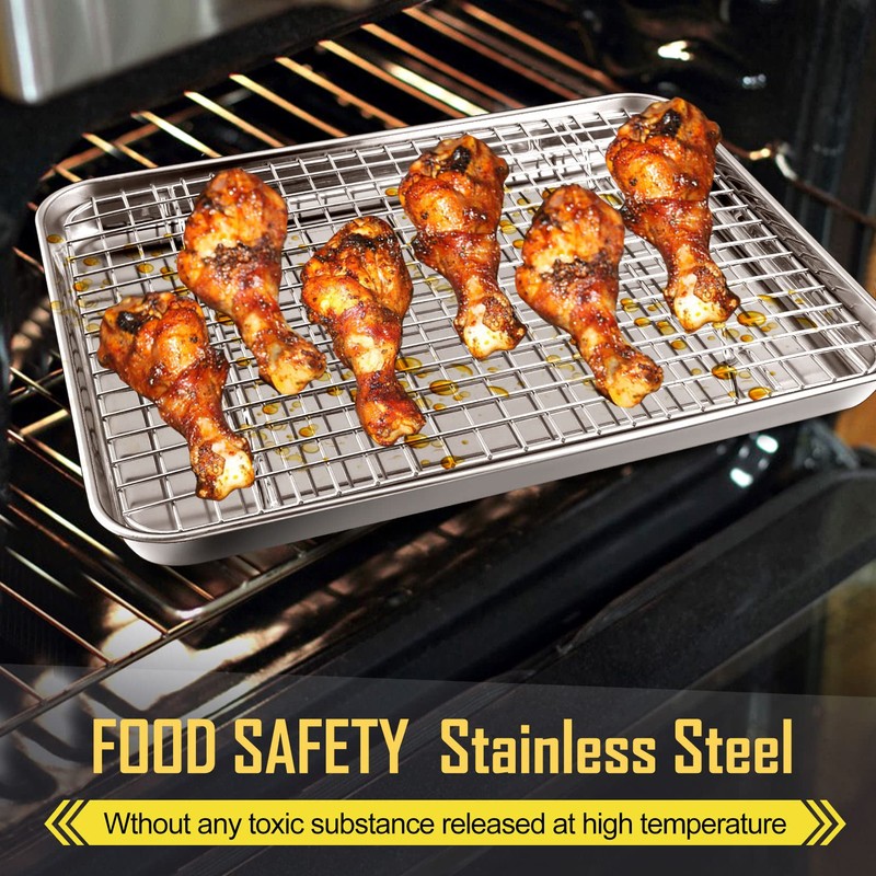 12.5 Inch Baking Sheet Pan with Cooling Rack Set, Joyfair