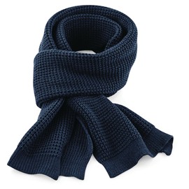 Beechfield B424 Classic Waffle Knit Scarf - French Navy