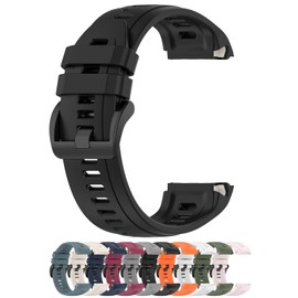 AWADUO Compatible with Garmin Approach S70 47mm Bands, 22mm Replacement Silicone Wrist Watch Band Strap, Soft And Durable for Men and Women(Black)