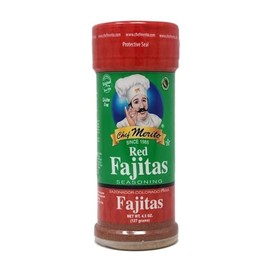 Single Shaker of Red Fajitas Seasoning 4.5oz by Chef Merito Gluten Free Sazonador Colorado Para