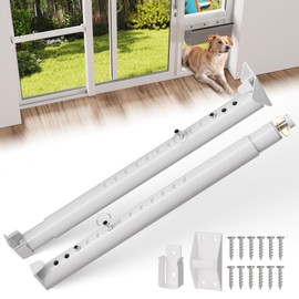 Metal Sliding Glass Pet Door Security Bar,2 Pack Adjustable Sliding Pet Door Lock Bar,Mini Pets Door Safy Bars for Lock Slidings Glass Dog or Cat Door,Doggie Doors Security Bar Size Extends 11” to18”