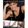 sailimue Cross Necklace for Men Stainless Steel Mens Cross Chain