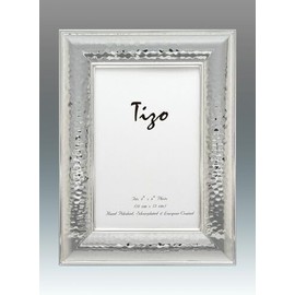 Tizo 4" X 6" Wide Dimensional Hammered Silverplate Frame Made in Italy…