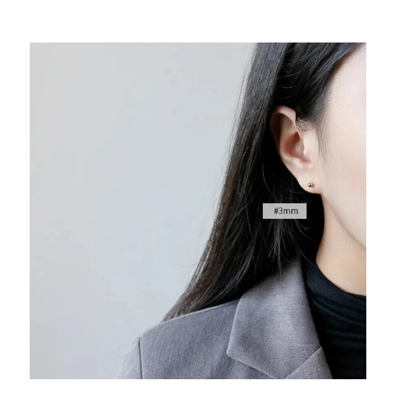 Unbranded S925 Sterling Silver Round Ball Stud Earrings - 3mm