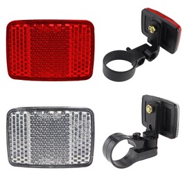 iCovalescent Bicycle Reflectors Front and Rear, 1 x Reflectors Front + 1 x Rear, Bicycle Reflector Set Front Rear for Mountain Bike Motorcycle E-Bike