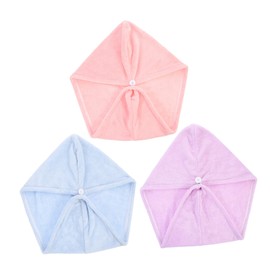 TOVINANNA 3pcs Microfiber Hair Dry Towels for Women Super Absorbent Hair Wraps Fast Drying Turban Caps Anti-Frizz Towel Set for Wet