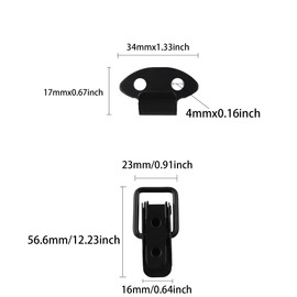 bociloy 4Pcs Stainless Steel Spring Lock Clasp Buckle Latch, 2.24" Black Small Toolboxes Spring Loaded Toggle Latch for Cabinet Suitcase with Screws