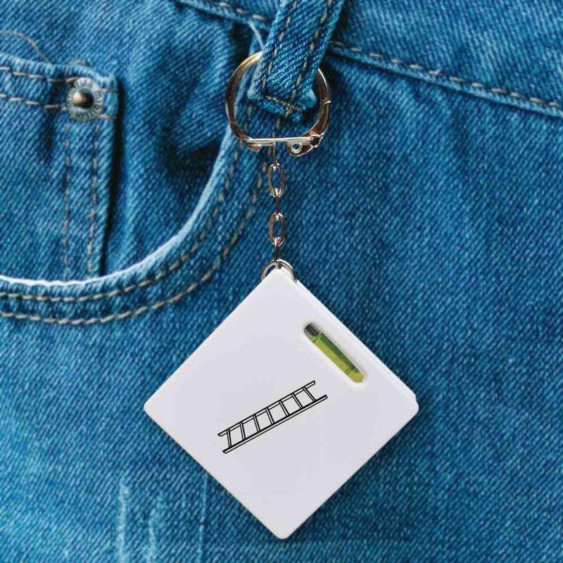 Azeeda 'Ladder' Keyring Tape Measure/Spirit Level Tool (KM00006849)