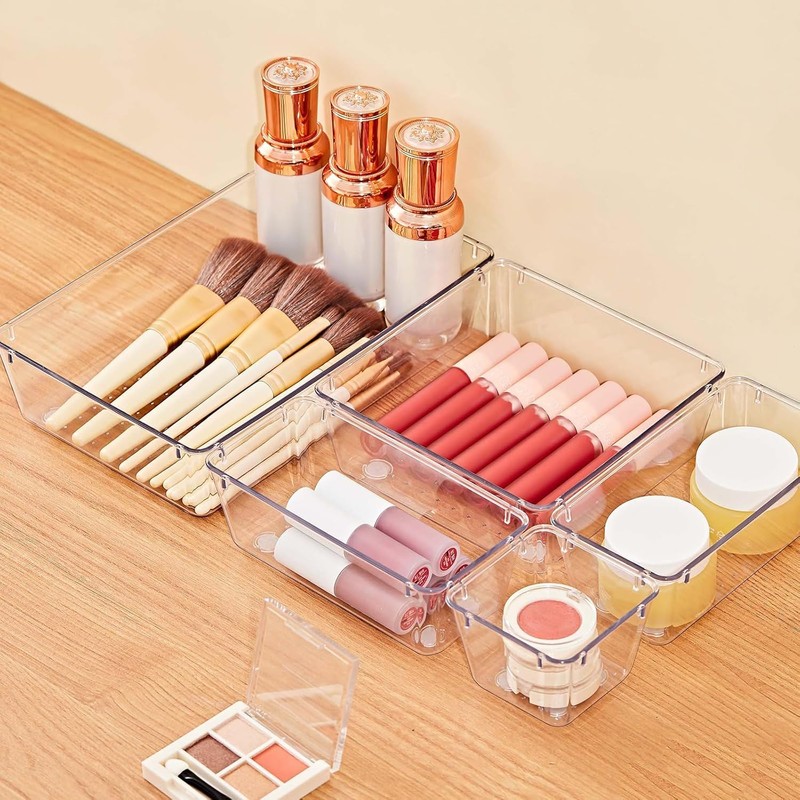 JAONLD Set of 6 Dressing Table Organisers, 3 Sizes, Make-Up