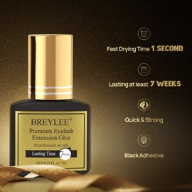 Eyelash Extension Glue, BREYLEE Lash Glue for Eyelash Extension Eyelash Extension Glue for Professional Advanced Eyelash Glue(7ml, 0.25 fl oz）