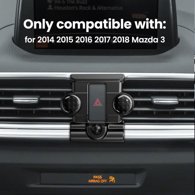 ELOHEI for Mazda 3 Phone Mount with Custom Base, Car