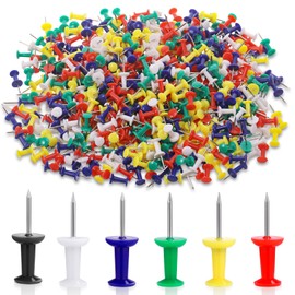 JIANTA Multicoloured Drawing Nails, 600 Pieces in 6 Colours, Creative, Decorative, Colourful, Large, Colourful Push Pins