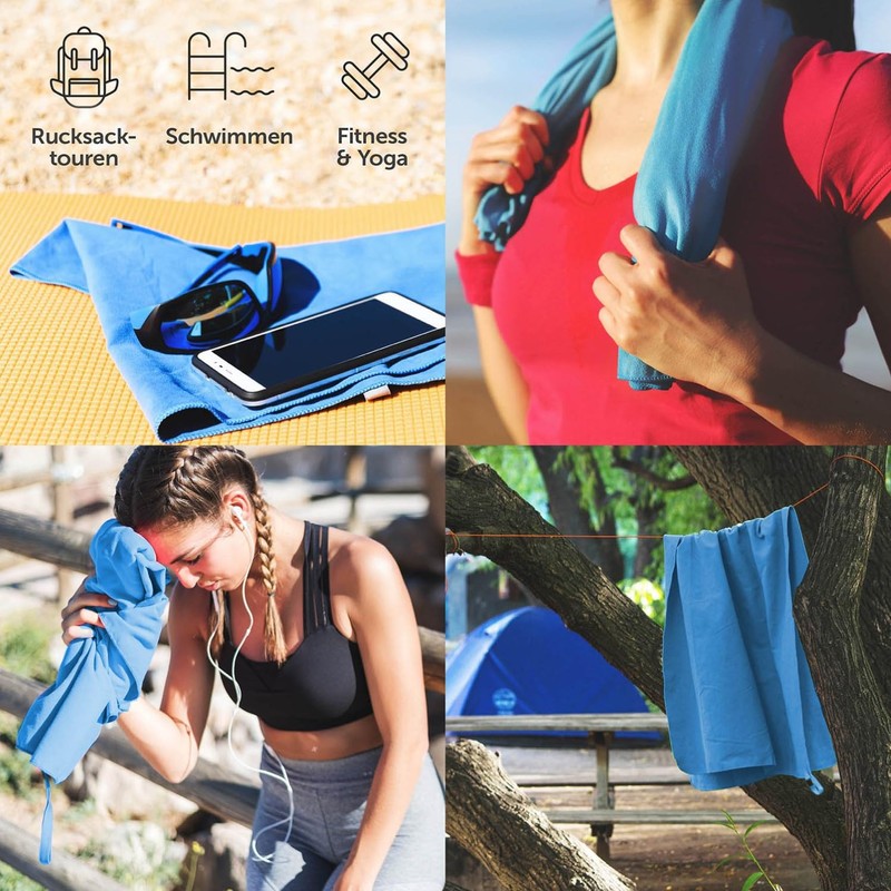 Blumtal microfibre towel, hand towels, ultra light, compact and quick-drying,