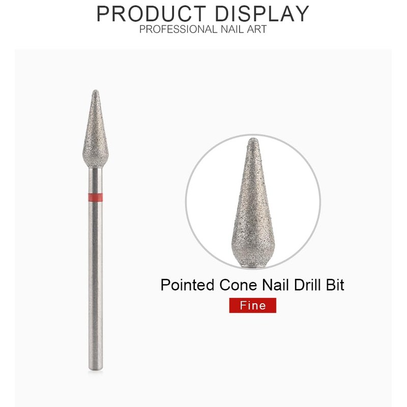 Rolabling Pointed Cone Shaped Nail Drill Bit Nail Polish Gel