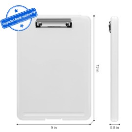 SITHON Clipboard A4 with Storage, Lightweight Clipboard Portable Writing Clipboard with Compartment Organiser for Nurse Doctor Teacher Students Sales Trainer School Office (Transparent)