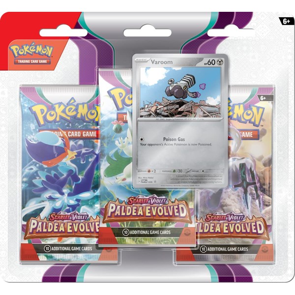 Pokémon TCG: Scarlet & Violet—Paldea Evolved Triple Pack (Varoom) -