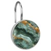 Marbling Shower Curtain Hooks,12 Pcs Rust Proof Glass Surface Stainless