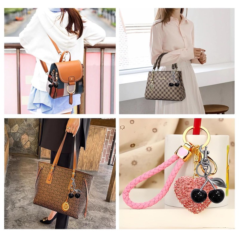 Cherry Pendant Keychain, Fashion Women's Bag Accessories, Cherry Hardware Buckle,