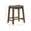 Lexicon Ordway 24" Faux Leather Saddle Counter Stool in Gray