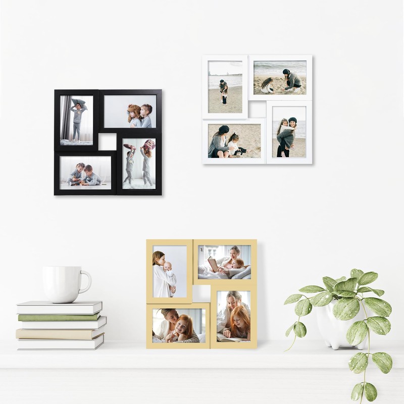 THKRLOF 4x6 Picture Frames Collage 1 Pack, 4 Opening Multi