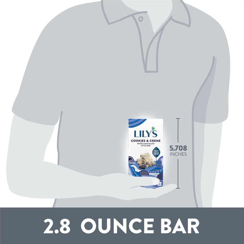 LILY'S Cookies and Creme White Chocolate Style No Sugar Added,