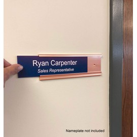 Aluminum Nameplate Holder, New, Modern Design (Copper/Rose-Gold)
