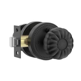 Amerdeco 1 Pack Matte Black Door Knobs Privacy Interior Door Knob with Lock,Door Knob for Bedroom, Bathroom AM0023