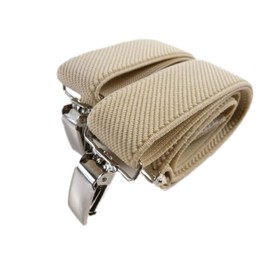 Childrens 1-5 Years Plain Coloured fully adjustable Elasticated Clip on Braces/Suspenders - Cream