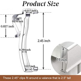 12 Pcs 2.5'' Clear Plastic Blind Clips Valance Clips, Valance Clips for Blinds Window Blind Clips Blind Clips Replacement Blind Valance Replacement Clips for Horizontal Blinds Valance Holder