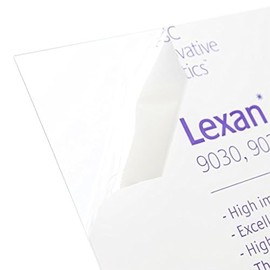 Plastics 2000 Lexan Sheet - Polycarbonate - .060" - 1/16" Thick, Clear, 12" x 12" Nominal