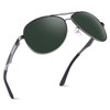GQUEEN MOS1 Men's Polarised Aviator Sunglasses UV400 Aviator Aviator, Grey