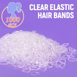 1000Pcs Clear Elastic Hair Bands, MORGLES Hair Elastics with Box, Clear Rubber Bands, Elastic Hair Ties