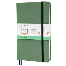 Hardcover Notebook Blank Journal Sketchbook for Drawing, Medium 5.5 by 8.4 Inch, 100 GSM Thick Paper (Green, Plain)