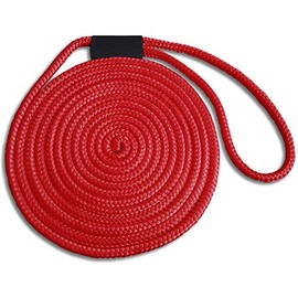 1/2" x 30' Red Double Braid Nylon Dock Line - Made in USA - Superior Strength
