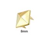 100Pcs Pyramid Studs 8mm Gold Square Studs Rivets for Crafting