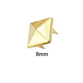 100Pcs Pyramid Studs 8mm Gold Square Studs Rivets for Crafting Sewing Clothing Leather