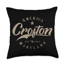 Souvenir Crofton - Maryland by Akesh Crofton MD | Maryland Throw Pillow, 18x18, Multicolor