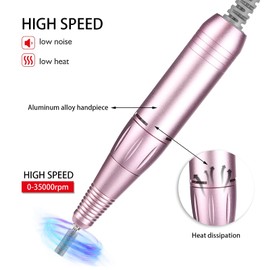 Pieza de Mano de Repuesto para Taladro de Uñas, 35000 Rpm, Bolígrafo Eléctrico Portátil para Taladro de Uñas, Mango de Repuesto, Máquina Pulidora de Uñas, Pieza de Mano para