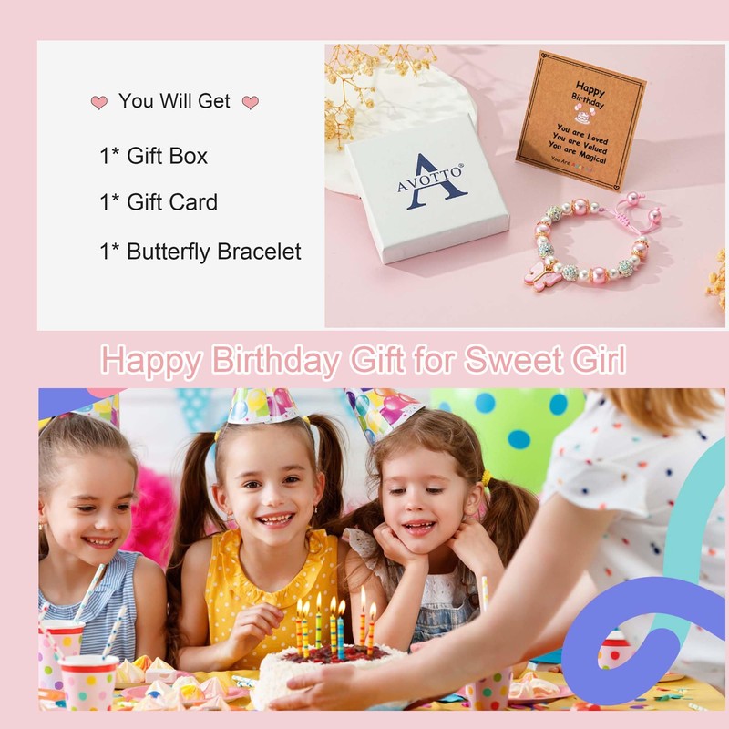 Avotto 3 Yr Old Girl Birthday Bracelet Gift，3 Year Old