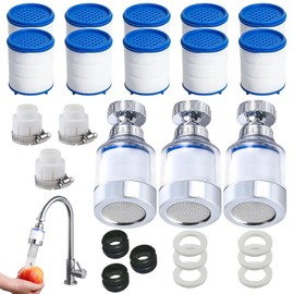 Water Filter Tap, Limescale Filter Tap 25-Piece Set for Clear Tap Water, Transparent Material Filter for Drinking Water, for Home, Bathroom, Kitchen, Sink