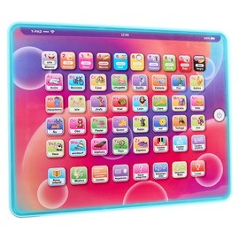 Nasjac Tablet Computadora de Juguete Niños, Tablet Didacticos Español con Pantalla LED, Mini Computadora Juguetes Aprendizaje Niños, Alfabeto Inglés/Palabras/Números/Música, Regalos para Niño Niña 3+