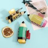 3Pcs Pencil Hair Claw Clips, Funny Teacher Hair Clips