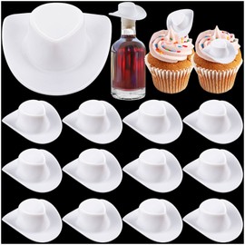20Pcs Mini Western Cowboy Hat, Plastic Cute Doll Hats, Miniature Cowboy Cowgirl Hat Party Hats for Pretend Play Dollhouse Decoration