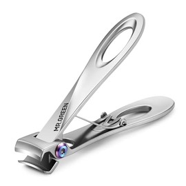 Stainless Steel Nail Clippers with Wide Jaw Opening for Thick Nails