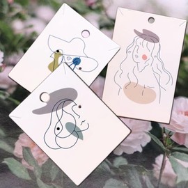 Pack of 100 Earring Necklace Display Cards, Coated Paper Earring Necklace Display Card Holder, Earring Display Cards, Necklace Display Cards for Jewellery Display